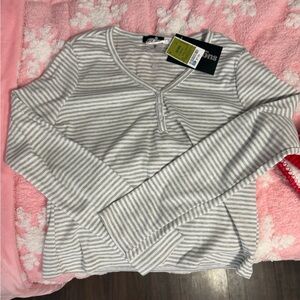 Striped Gray Women's Top